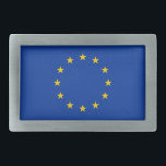 Belt Buckle com bandeira da União Europeia<br><div class="desc">Mostre o seu orgulho europeu com esta fivela de na moda com a bandeira da União Europeia! Criada com materiais de alta qualidade e atenção meticulosa aos pormenores, esta fivela de cinto exibe perfeitamente a icônica design da bandeira da UE - um círculo de doze estrelas ouros sobre fundo azul...</div>