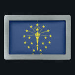 Belt Buckle com Bandeira do Estado de Indiana<br><div class="desc">Adicione um toque de orgulho de Indiana à sua roupa com nossa fivela de cinto exclusiva com a bandeira de Indiana! Criada com muita atenção aos detalhes, esta fivela de cinto é mais do que um acessório funcional; é uma celebração do patrimônio e orgulho cultural de Indiana. A elegante design...</div>