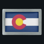 Belt Buckle com Flag of Colorado State<br><div class="desc">Faça uma declaração ousada e mostre o seu orgulho do Colorado com esta fivela de cinto apanhadora de olhos com a bandeira do Colorado! Feito com atenção aos detalhes, esta fivela de cinto é mais do que apenas um acessório de moda; é uma celebração do rico patrimônio do Colorado e...</div>