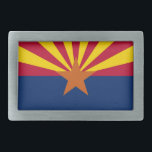 Belt Buckle com Sinalizador do Estado da Arizona<br><div class="desc">Adicione um toque de orgulho de Arizona à sua roupa com nossa fivela de correia exclusiva com a bandeira da Arizona! Feito com atenção aos detalhes, esta fivela de cinto é mais do que um acessório funcional; é uma celebração do patrimônio Arizona e orgulho cultural. A design mostra com destaque...</div>