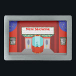 Belt do Cinturão de Cinema Retroativo<br><div class="desc">As estrelas estão em força de cheio neste Belt do Teatro Retro Filme — tanto as estrelas no céu noturno quanto as estrelas na tela prateada. Este design de arte minimalista estilo 1960 mostra o exterior de uma casa de cinema clássica da Era do Ouro do Cinema. O prédio vermelho...</div>