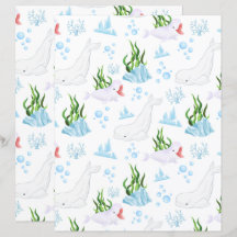 Beluga Whale Scrapbook Paper