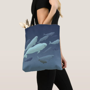 Beluga Whale Tote Bags Beluga Bolsas de Arte de Ba