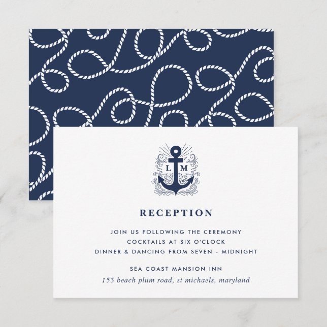 Bem ancorado | Cartão de Enclausuramento de Recepç (Frente/Verso)