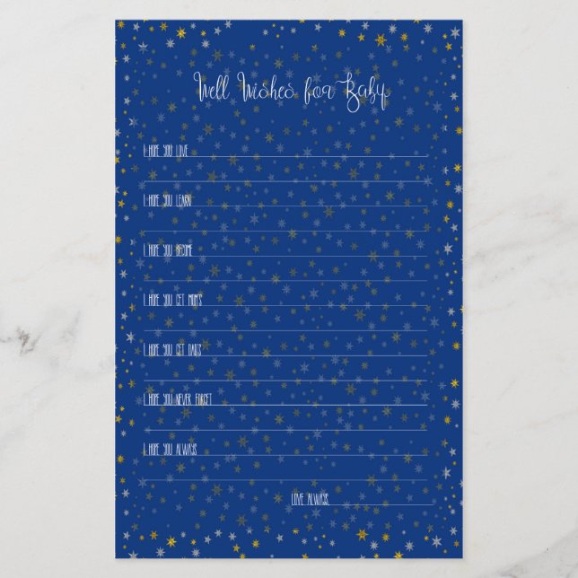 Bem Deseja Um Pequeno Chá de fraldas De Estrela (Frente)