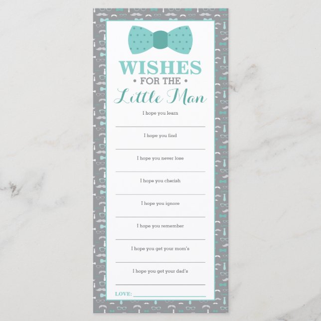 Bem Desejo Cartão, Chá de fraldas, Homem Pequeno,  (Frente)