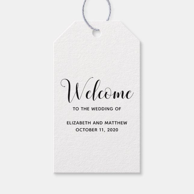 Bem-vinda etiqueta de presente kraft. Casamento Ru (Frente)