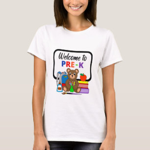 Bem-vindo à Camisa 2 da Mulher do Urso Escolar Pré