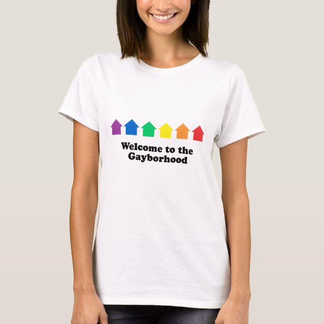 Bem-vindo à camiseta do Gayborhood (Frente)