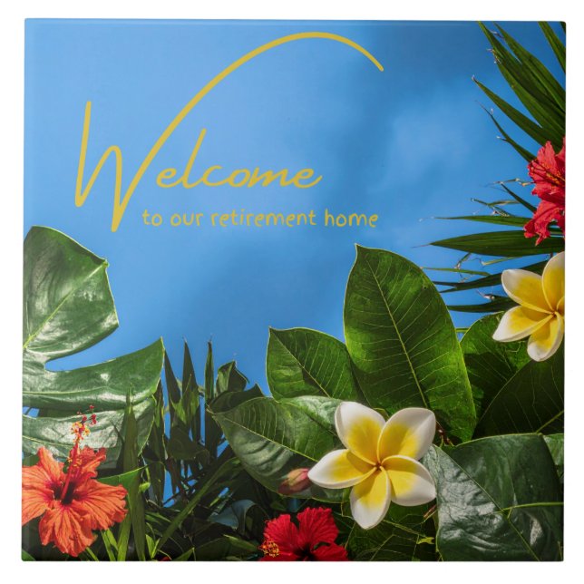 Bem-vindo à nossa Casa de Repouso com Tema Tropica (Frente)