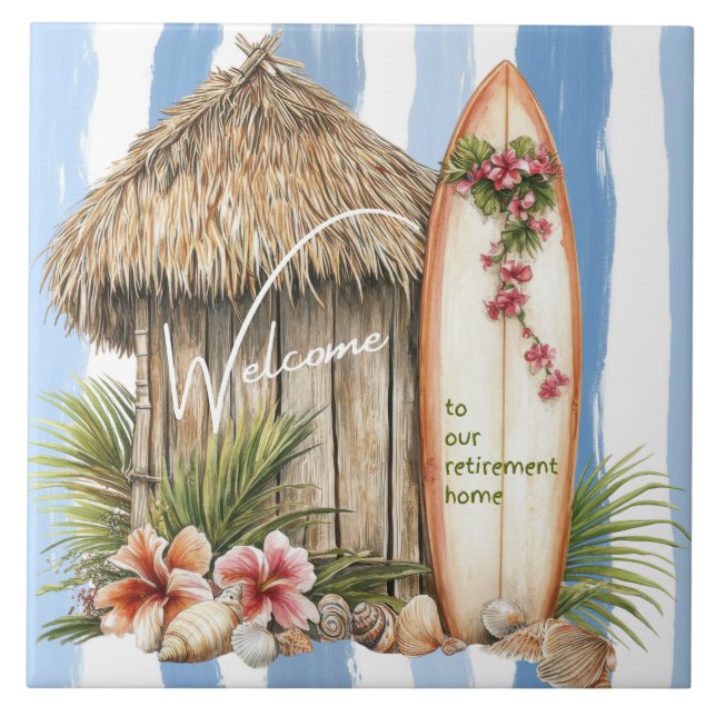 Bem-vindo à nossa Casa de Repouso com Tema Tropica (Frente)