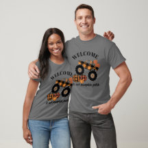 BEM-VINDO à nossa mancha de abóbora Camisa Escura 