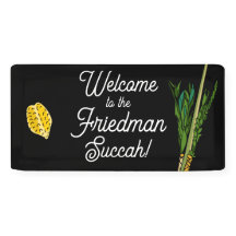 Bem-vindo a Succah Lulav Banner - Personalizado