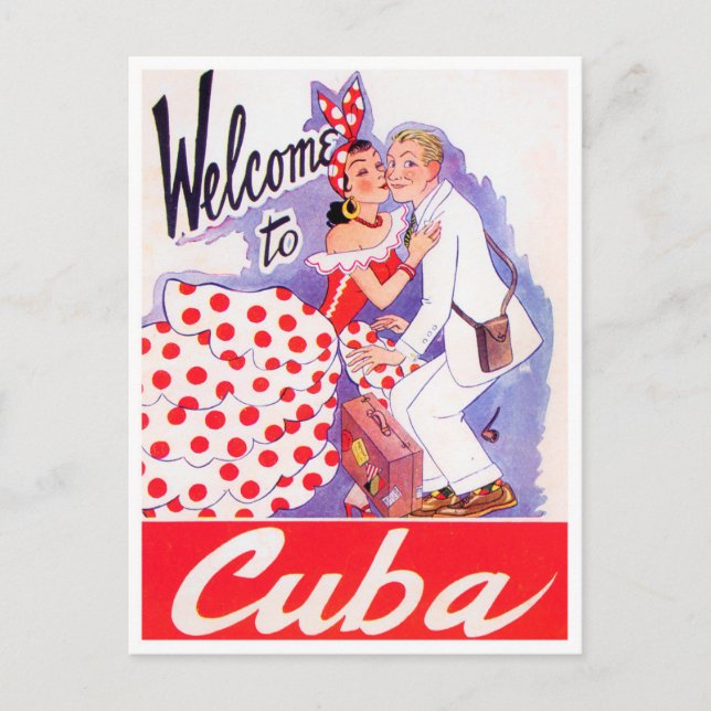 Bem-vindo ao cartão postal da viagens vintage de C (Frente)