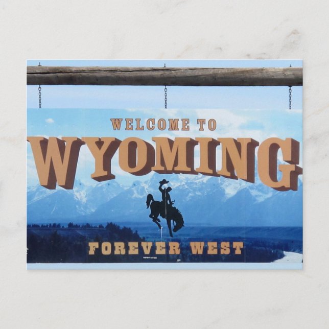 Bem-vindo ao Cartão Postal Wyoming com Calendário  (Frente)