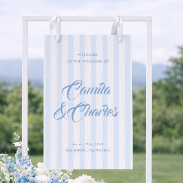 Bem-vindo ao Casamento Azul Costeiro com Listras R