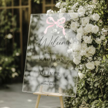 Bem-vindo ao Casamento com Monograma de Arco Rosa