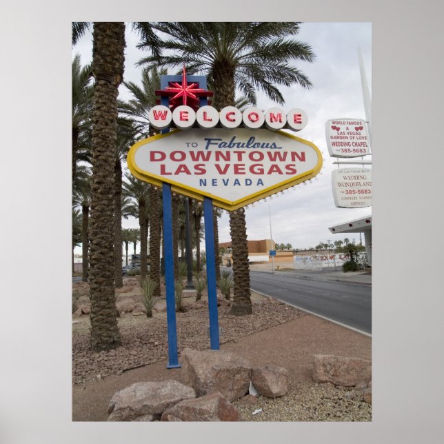 Bem-vindo ao Downtown Las Vegas Poster Print (Frente)