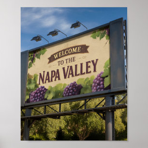 Bem-vindo ao Napa Valley Billboard Poster