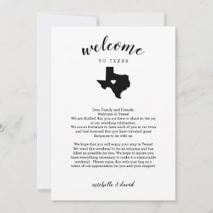 Bem-vindo ao Texas Carta de Casamento e Itinerári