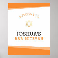 BEM-VINDO bar POSTER mitzvah simples laranja