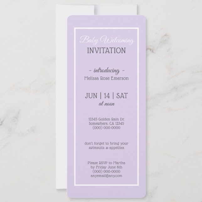 Bem-vindo Bebê/Encontre o Bebê/Convite de Foto (Verso)