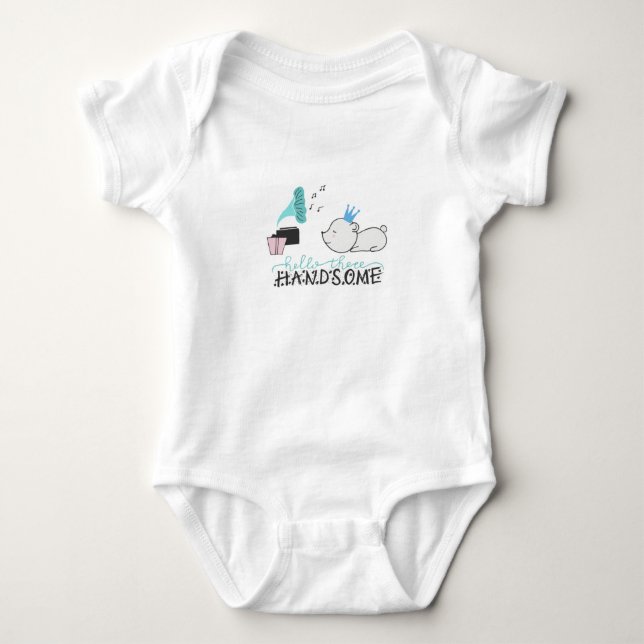 "Bem-Vindo Belíssimo" Body de Jersey para Bebê 0-2 (Frente)