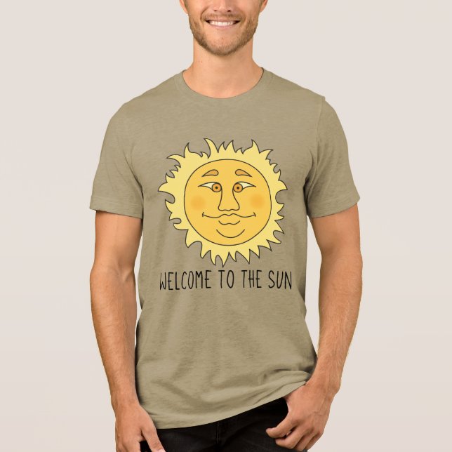 Bem-vindo Camiseta Tri-Blend Masculina do Sol (Frente)