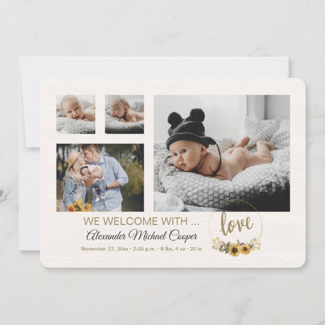 Bem-Vindo Com O Anúncio De Nascimento Da Foto Do A (Frente)