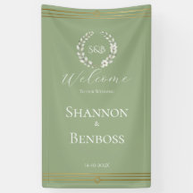 Bem-vindo de Casamento com Monograma Floral em Ver