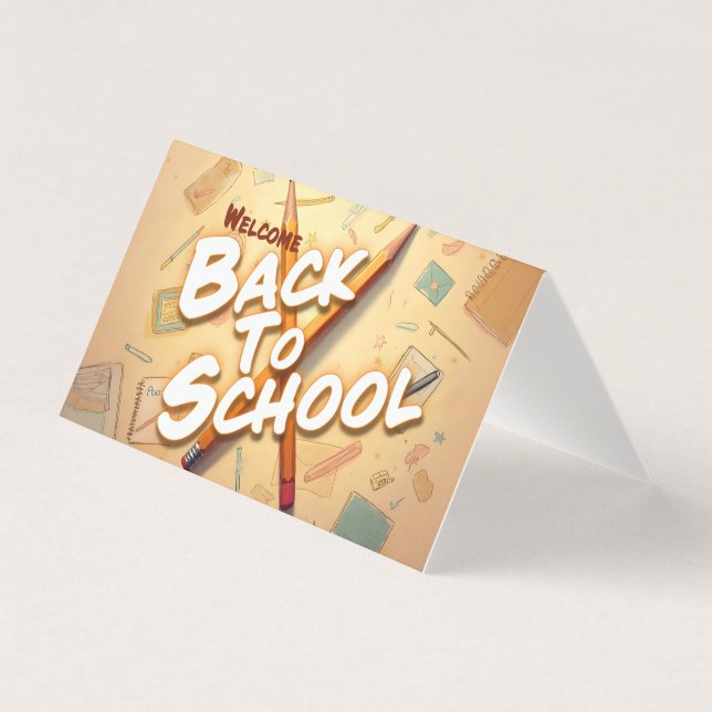 Bem-vindo de volta à escola - Design de Arte Lápis (Frente)
