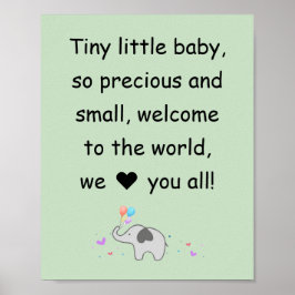 bem-vindo, elefante, decoração de parede para berç