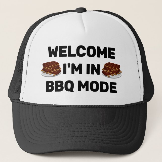 Bem-vindo - Estou no Modo Churrasco™ Boné de Camin (Frente)