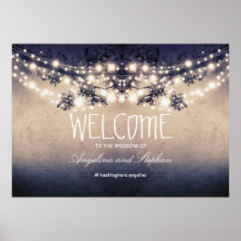 Bem-vindo luzes de cadeia poster com ramificações