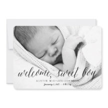 Bem-vindo, Sweet Boy | Anúncio de nascimento de fo