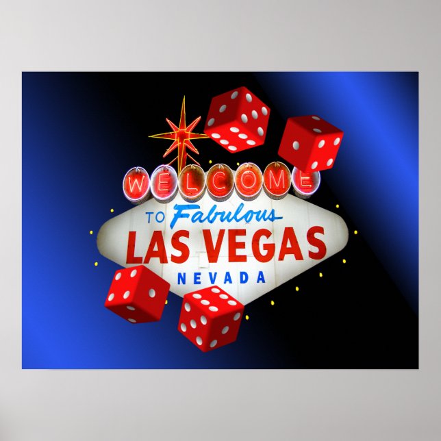 Bem-vindos ao fabuloso Poster Azul de Las Vegas (Frente)