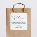Bem-vindos ao nosso adesivo de etiquetas de boas-v<br><div class="desc">Elegante e Moderno Bem-vindo à nossa Marca de Casamento para Bag de Boas-vindas. Design apresenta um esquema de texto de estilo minimalista. Para fazer alterações avançadas,  selecione a opção "Clique para personalizar mais" em Personalizar este modelo.</div>