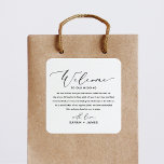 Bem-vindos ao nosso adesivo de etiquetas de boas-v<br><div class="desc">Elegante e Moderno Bem-vindo à nossa Marca de Casamento para Bag de Boas-vindas. Design apresenta um esquema de texto de estilo minimalista. Para fazer alterações avançadas,  selecione a opção "Clique para personalizar mais" em Personalizar este modelo.</div>