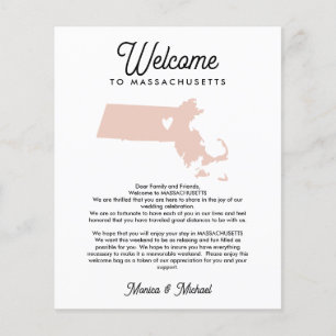 Bem-vindos MASSACHUSETTS Carta e Itinerário qualqu