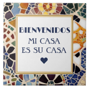 Bem-vindos Mi Casa Es Su Casa Mosaico Falso Gaudi