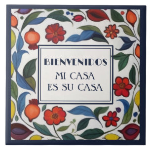 Bem-vindos Minha Casa É Sua Casa Floral Romãs