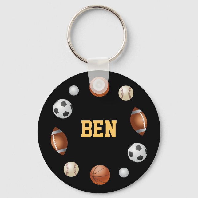 Ben World of Sports Chaveiro - Preto (Frente)