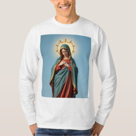 Bênção da Virgem Maria Camiseta de Longa Folga Mas