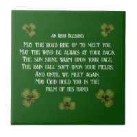 Bênção Irlandesa e Trevos Verde Escuro