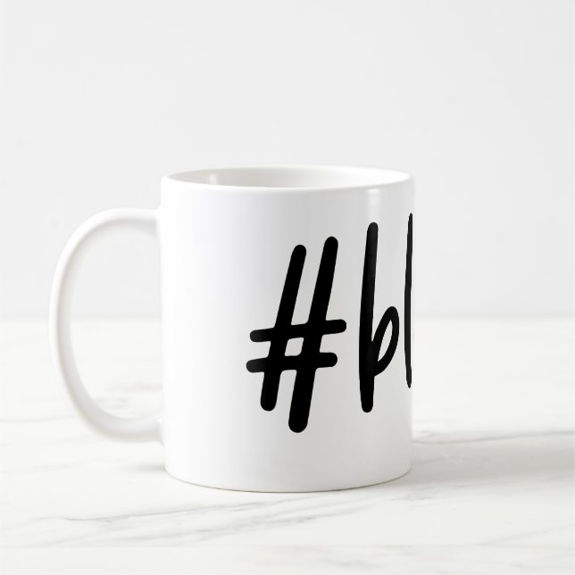 Bênção Xícara de café Preta e Branca Agradável (Esquerda)