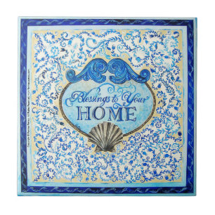 "Bênçãos a sua casa": 4,25"" - azulejo x4.25