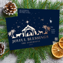 Bênçãos Alegres Cartão de Natal Religioso da Nativ