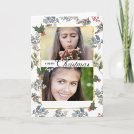 Bênçãos de Natal 2 Cartão com fotos de Mola de Águ