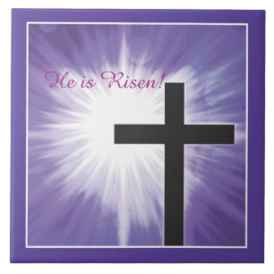 Bênçãos de páscoa Cruzam o estouro em roxo, ri