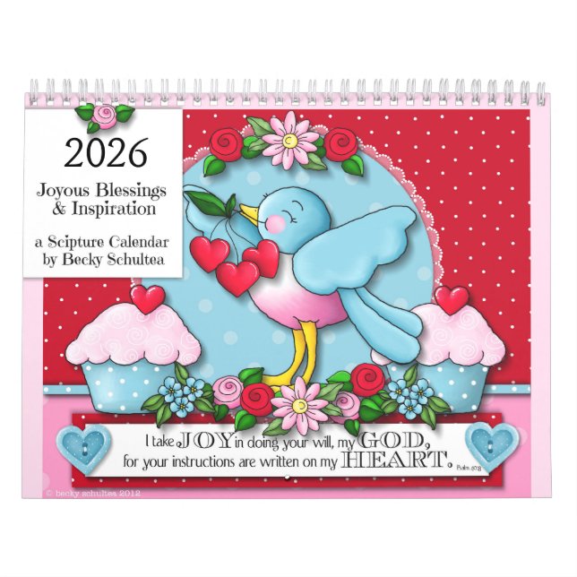 "Bênçãos e Inspirações Alegres" Calendário 2026 (Capa)
